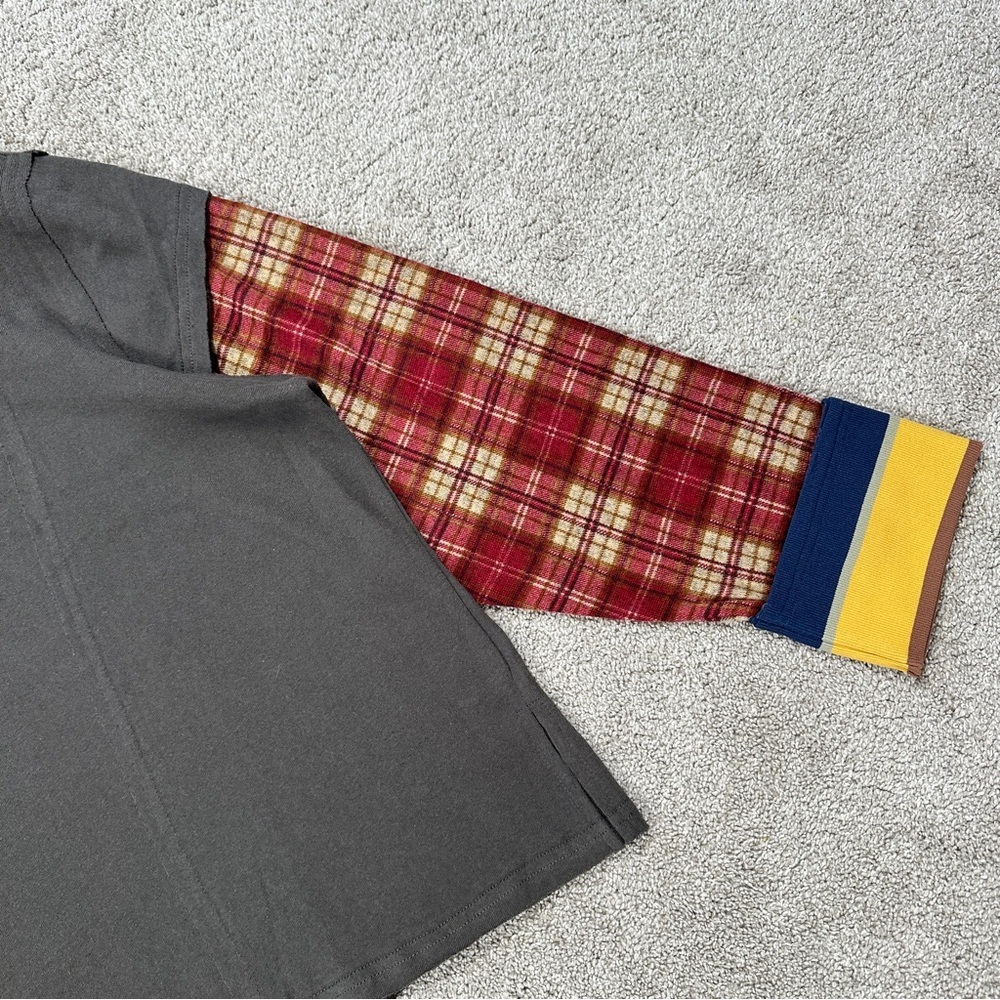 SOLD | Natural Life Penny Layered Knee Tee Top Longsleeve Boho in Charcoal Multi - Picture 5 of 14